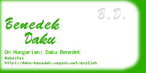 benedek daku business card